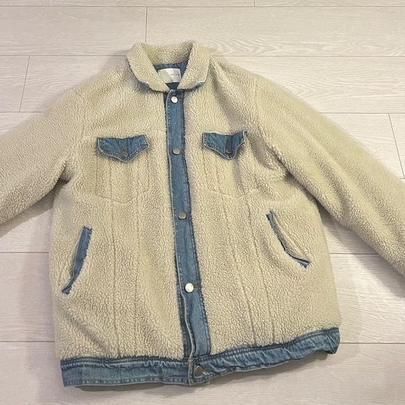 Oak and Fort Denim Sherpa Jacket - Picture 1 of 2